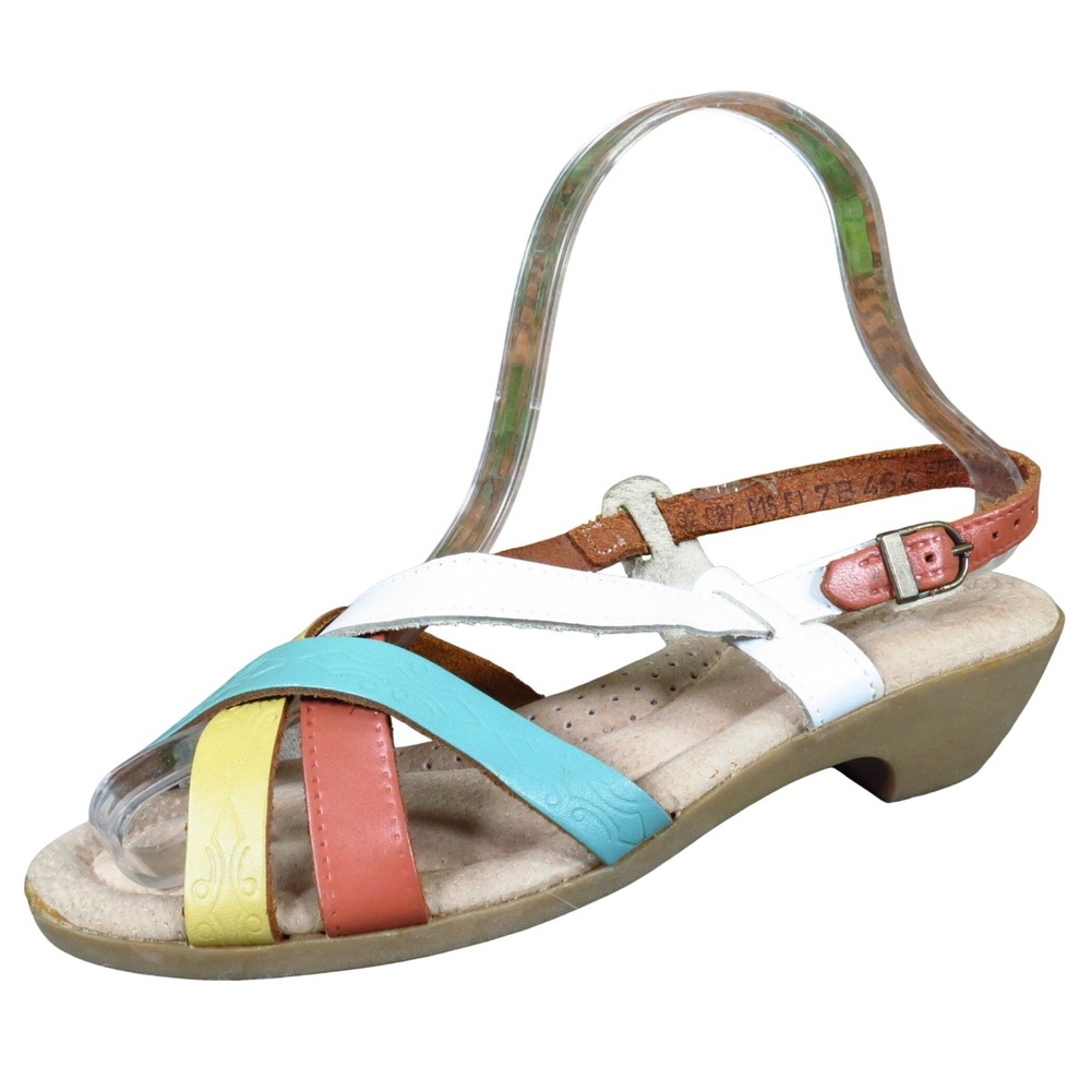 Carriage‎ Court Sport Women Sandal 7 Casual Summer Multicolor Leather Italy